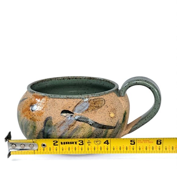 Set of Two Dragonfly Pottery Soup Bowl Mug Dragon Fly - Picture 9 of 9